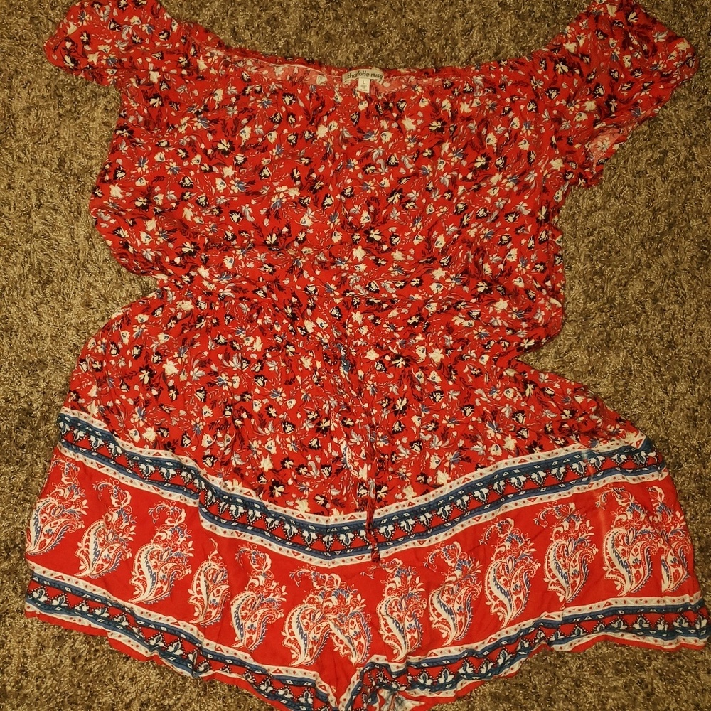 Charlotte Russe jumper red paisley pattern